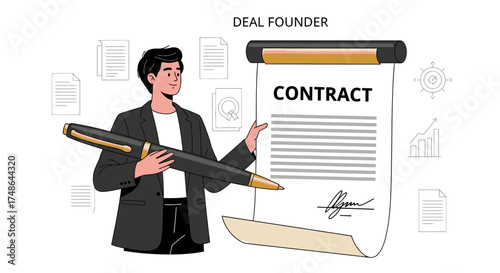 Signing A Contract Depicts Agreement, Legal Documents, And Successful Business Transactions
