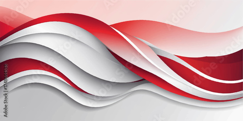 Abstract red and white vector wave pattern background design for business banner, web element, or artistic texture illustration