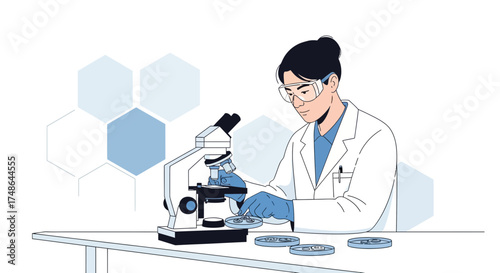 Scientist Conducting Research Using Microscope For Scientific And Analytical Purposes