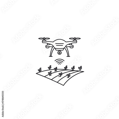Modern Farming Technology Drone Monitoring Crop Fields for Precision Agriculture and Yield Optimization