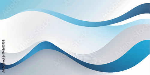 Abstract flowing blue wave vector design with dynamic light pattern and texture background