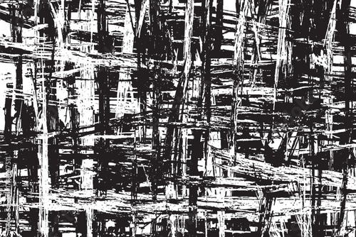Chaotic Black and White Abstract Scratch and Grunge Texture

