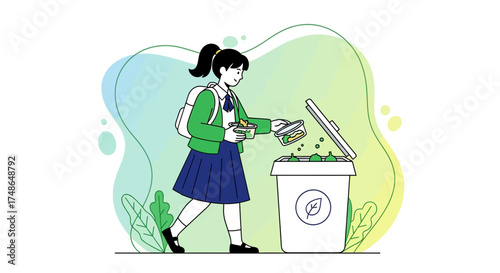 Student Disposing Food: A Step Towards Sustainable Practices and Environmental Awareness