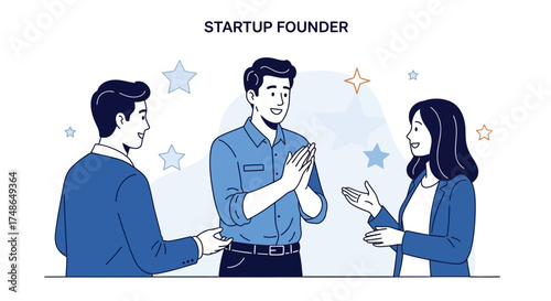 Startup Founders Celebrating Success with Colleagues and Business Partnerships