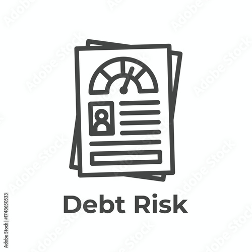 Credit Rating Icon with Approved Debt Risk after Underwriting and Score Check