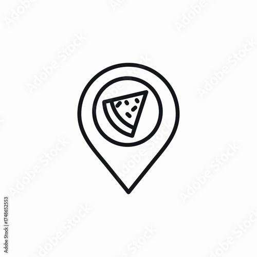 pizza location icon sign vector