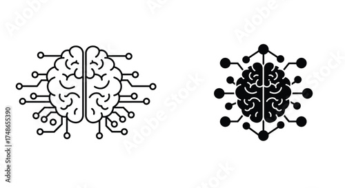 Artificial intelligence and the human brain a digital connection concept