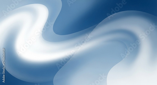 Smooth, flowing blue and white abstract wave creating a sense of movement and fluidity, ideal for backgrounds and design elements