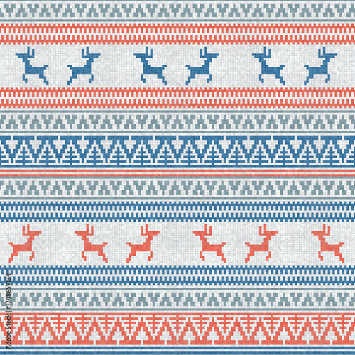 Scandinavian style seamless mosaic tiles pattern