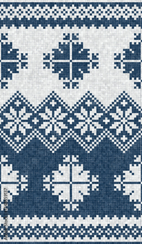 Scandinavian style seamless mosaic tiles pattern