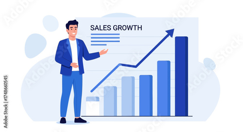 Successful Sales Presentation And Business Results Visualization Showcasing Financial Growth