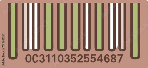 Abstract barcode pattern with numerical code repeating stripes and digits