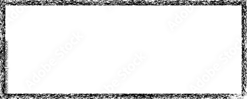 Simple Grunge Rectangular Shape Frame: Isolated Black and White Sketch for Art and Design Projects, Minimalist Vector Element with Textured Border on Plain Background, Graphic Resource