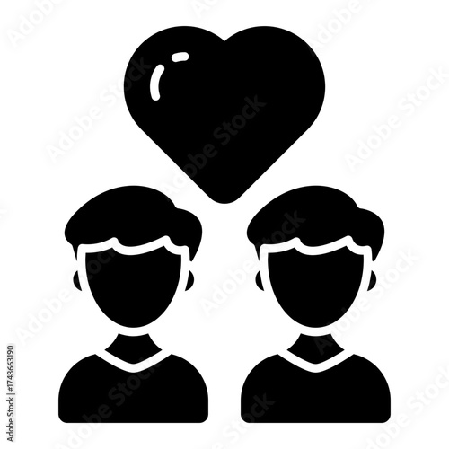 Conceptual solid design icon of empathy 