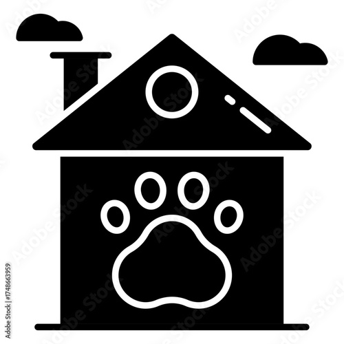 A trendy design icon of animal shelter 