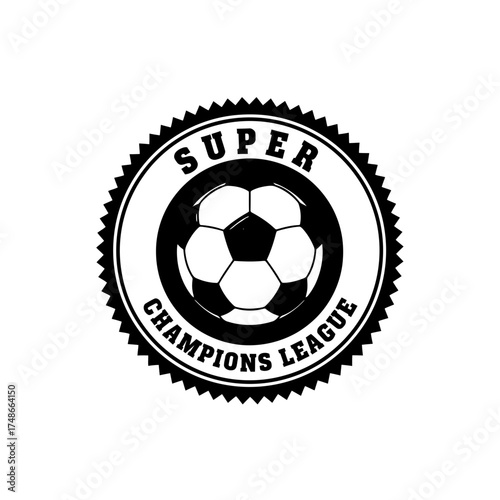 Vector art of super champions league soccer ball emblem