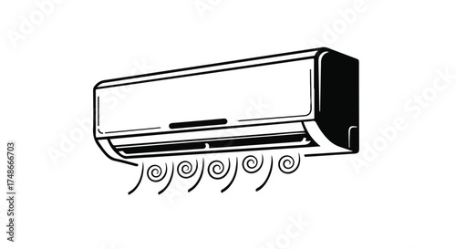 Modern air conditioner unit delivering cool refreshing airflow
