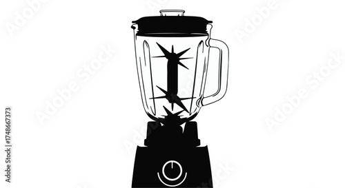 Modern kitchen blender with sharp blades ready for blending ingredients