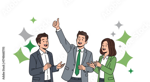 Team Celebrating Success With Confident Approval and Positive Feedback for Excellence Achieved