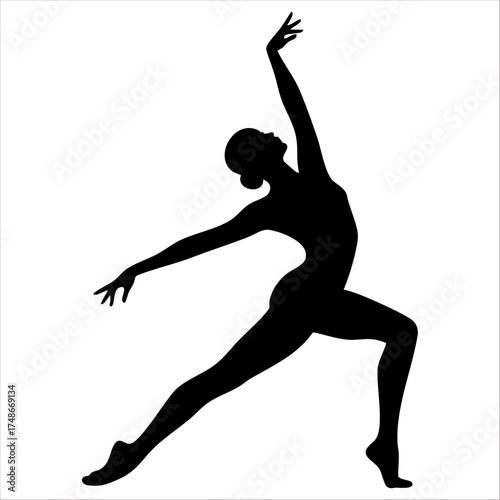Graceful dancer in silhouette gracefully expressing poise and elegance