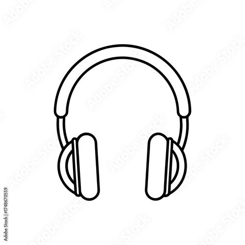 Outline drawing of headphones