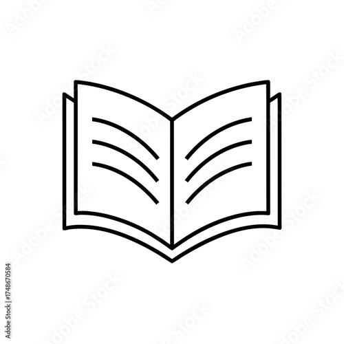 Open book with lines drawing