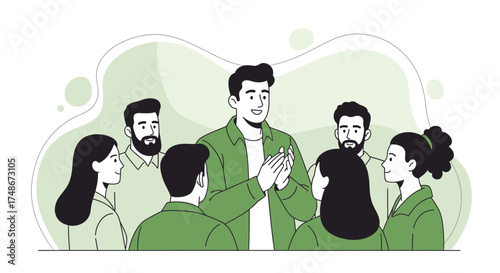 Teamwork Concept Depicting Collaboration Applauding, Approving, Succeeding Together for Victory