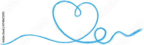 A simple and elegant line drawing of a blue heart symbolizing love, care, and affection, perfect for conveying a message of warmth and emotion