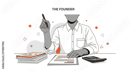 The Founder Assessing Finances With Graphs And Reports To Make a New Venture