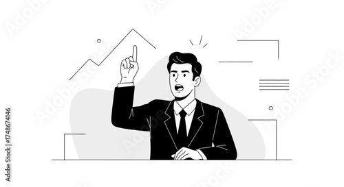 The Innovative Business Leader Presenting An Important Idea And Strategic Vision For Success