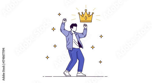 Triumph Celebrated: Illustrative Representation of Success, Achievement, And Victory
