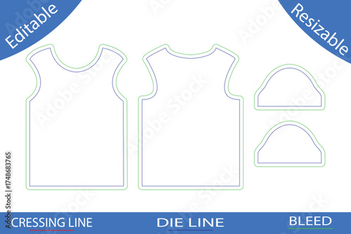 Tank Top Cut Lines Template For Apparel Manufacturing