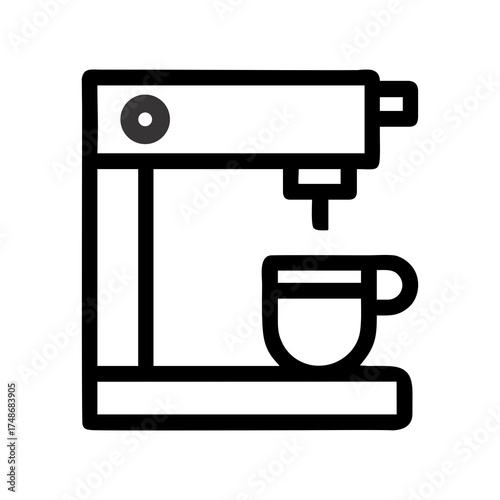 black and white coffee maker icon