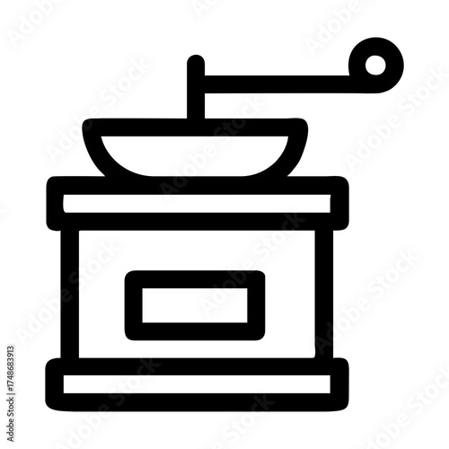 black and white coffee grinder icon
