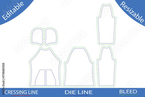 Tank Top Pattern Pieces Die Lines Keywords: tank top, pattern, template, pieces, die line