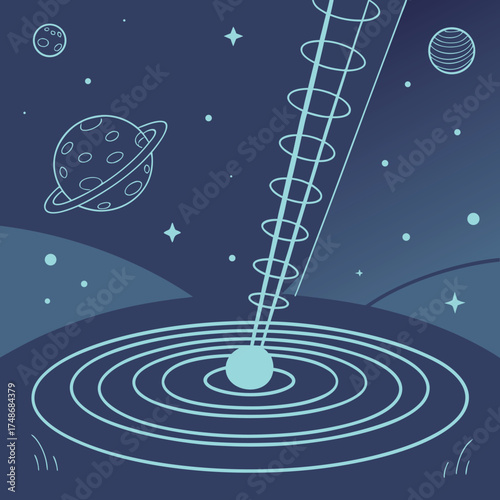 Black Hole with Energy Beam and Space Elements cosmic
