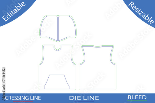 Vest Pattern Pieces Front Back and Pouch Template Keywords: vest pattern, garment template