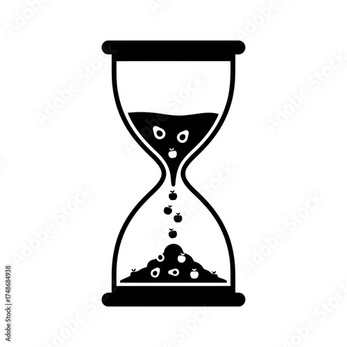 Weight loss diets vector art of hourglass, a symbol of time passing and deadlines approaching