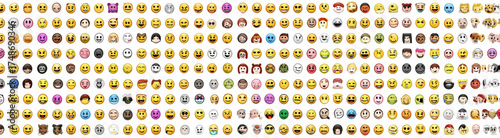 A comprehensive collection of diverse emoji icons and symbols.