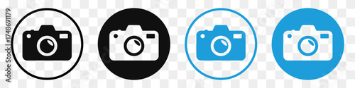 photo camera flat icon set