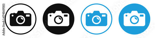 photo camera flat icon set