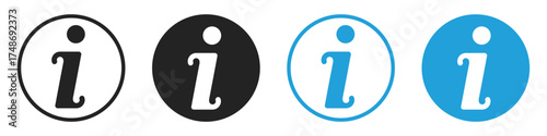 information sign flat icon set