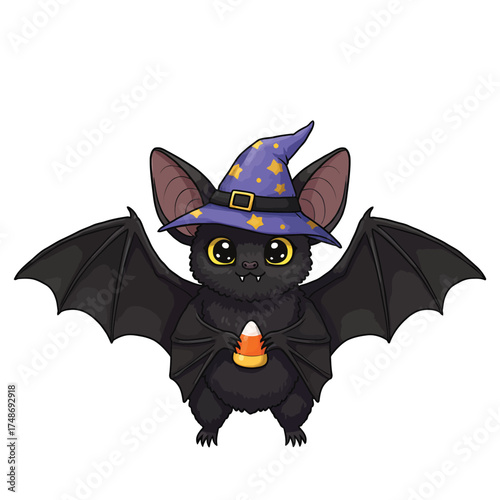 Sweet Kawaii Baby Bat Mascot Design for Halloween Holiday Events 