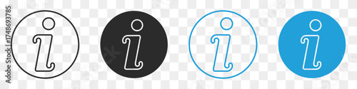 information sign line icon set