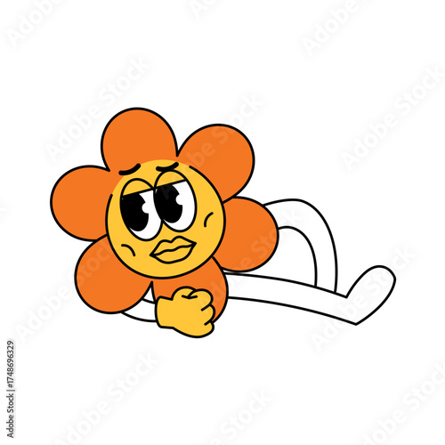 Chill Flower mascot. Flower character mascot