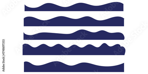 Scalloped edge borders and dividers. Simple scalloped border