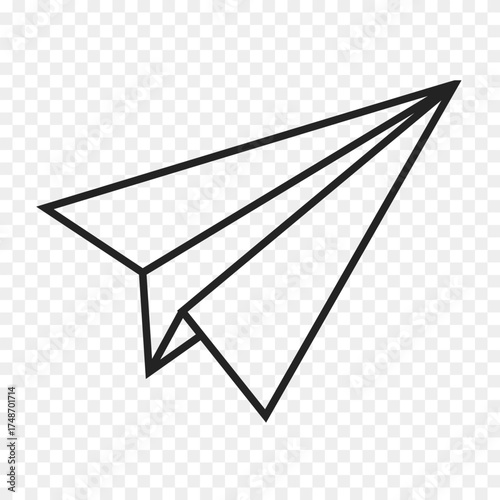 paper plane line vector icon