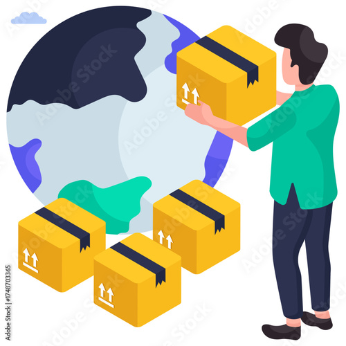 A perfect design illustration of global delivery