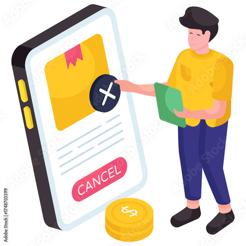 A unique design illustration of order cancel