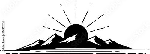 Vector Silhouette Mountain Landscape Parallax Loop - Nature Peace